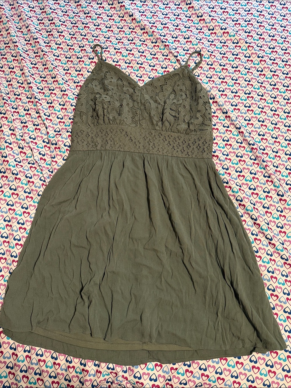 Maurices Olive Green Smocked Spaghetti Strap Top